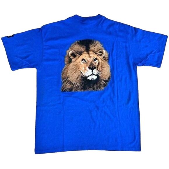 RARE Detroit Lions 90s STARTER Image tee shirt L Graphic animal NFL football vtg - Picture 1 of 7